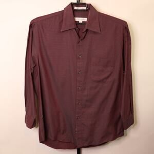 Perry Ellis Portfolio Maroon Long Sleeve Shirt Size XL Mens